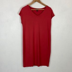 Eileen Fisher dark coral sleeveless dress